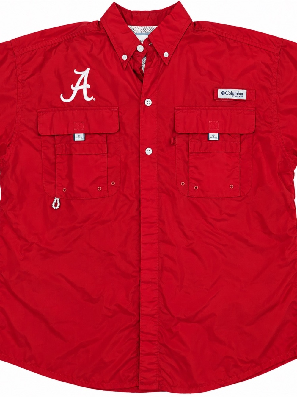 Columbia Men’s Red Button-Down Casual Shirt with Alabama A Logo